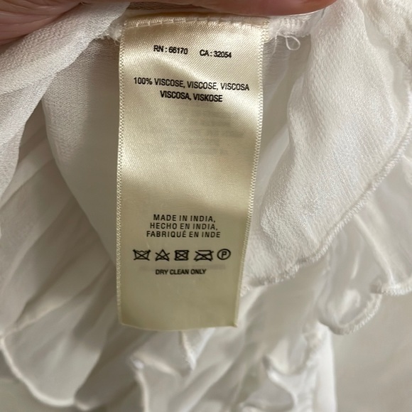 anthropologie Akemi + kin white embroidery boho ruffle sleeves sheer top size xs - Picture 7 of 7